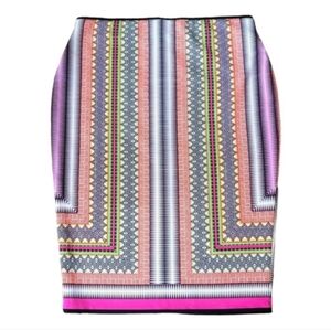 Bisou Bisou Vibrant Geometric Pencil Skirt